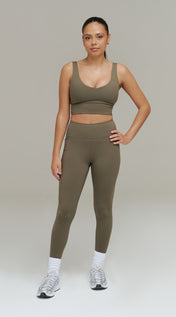 XENLITE HIGH WAISTED LEGGINGS - OLIVE NIGHT