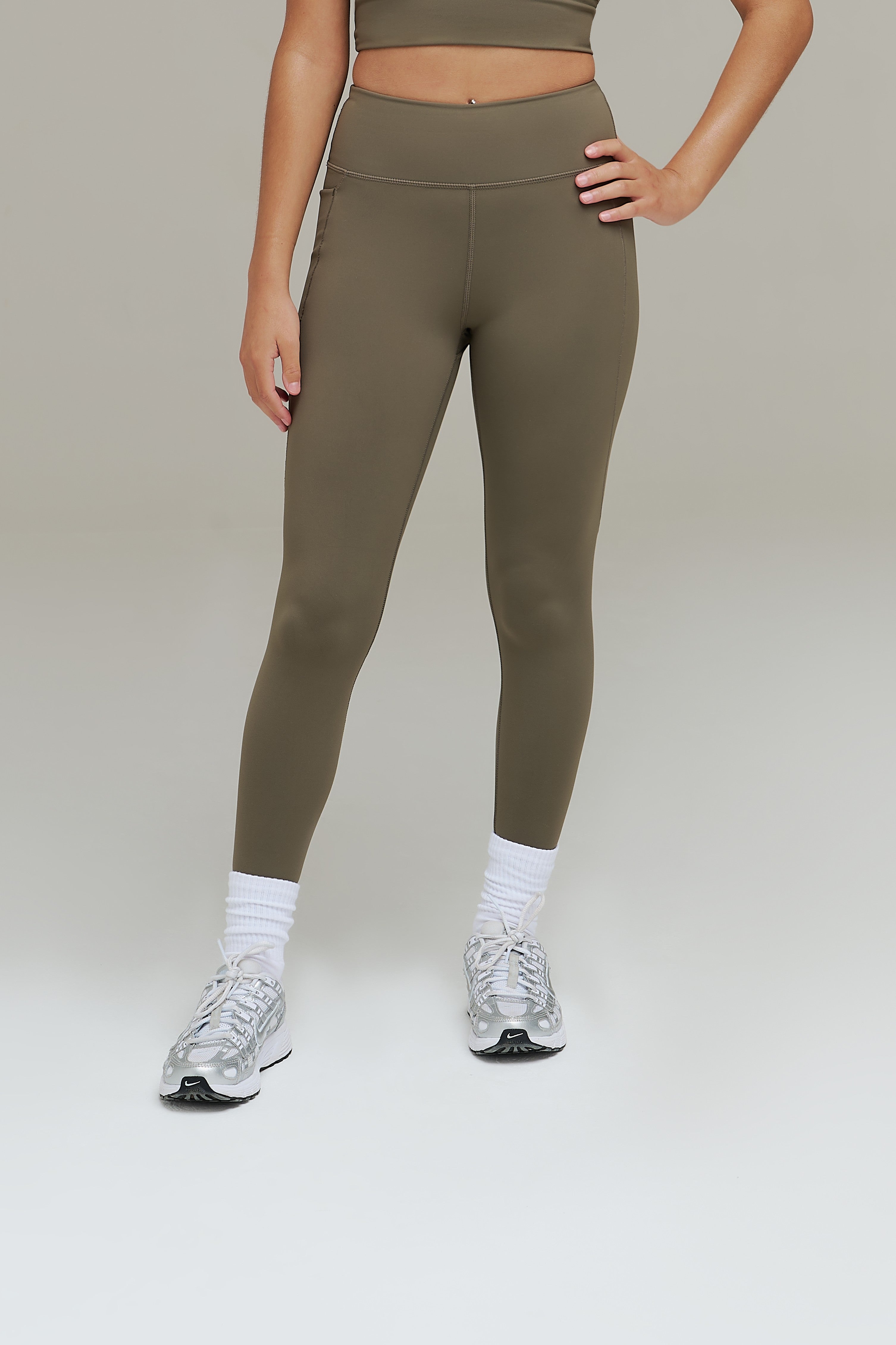 XENLITE WOMEN'S HIGH WAISTED LEGGINGS - OLIVE NIGHT