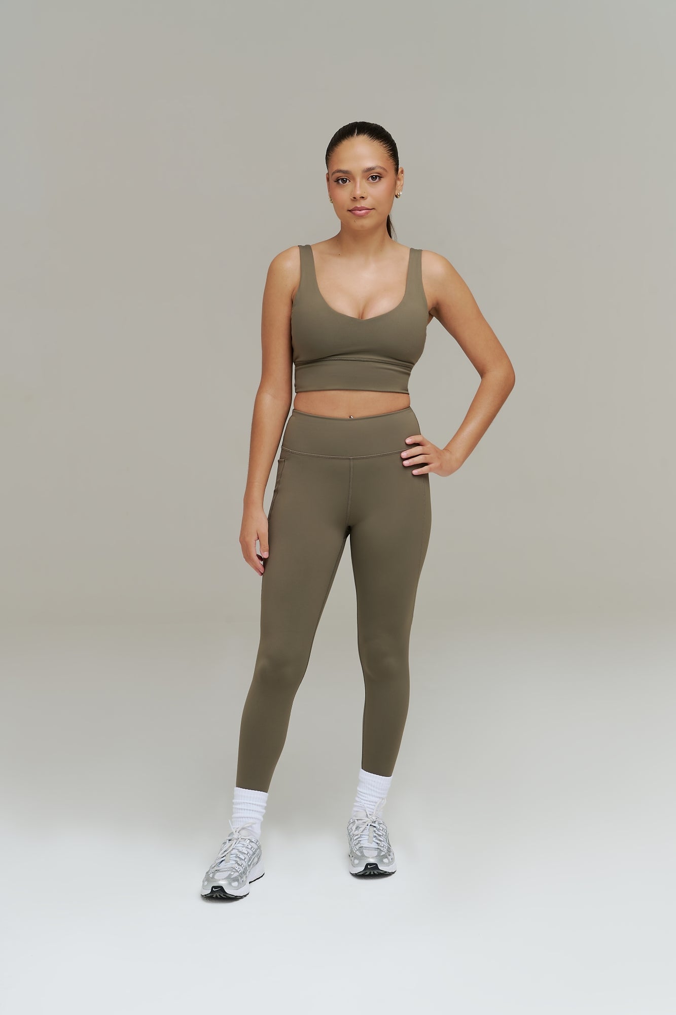 XENLITE WOMEN'S HIGH WAISTED LEGGINGS - OLIVE NIGHT