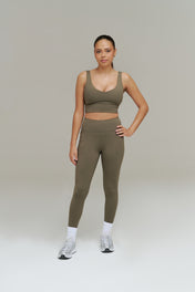 XENLITE WOMEN'S HIGH WAISTED LEGGINGS - OLIVE NIGHT