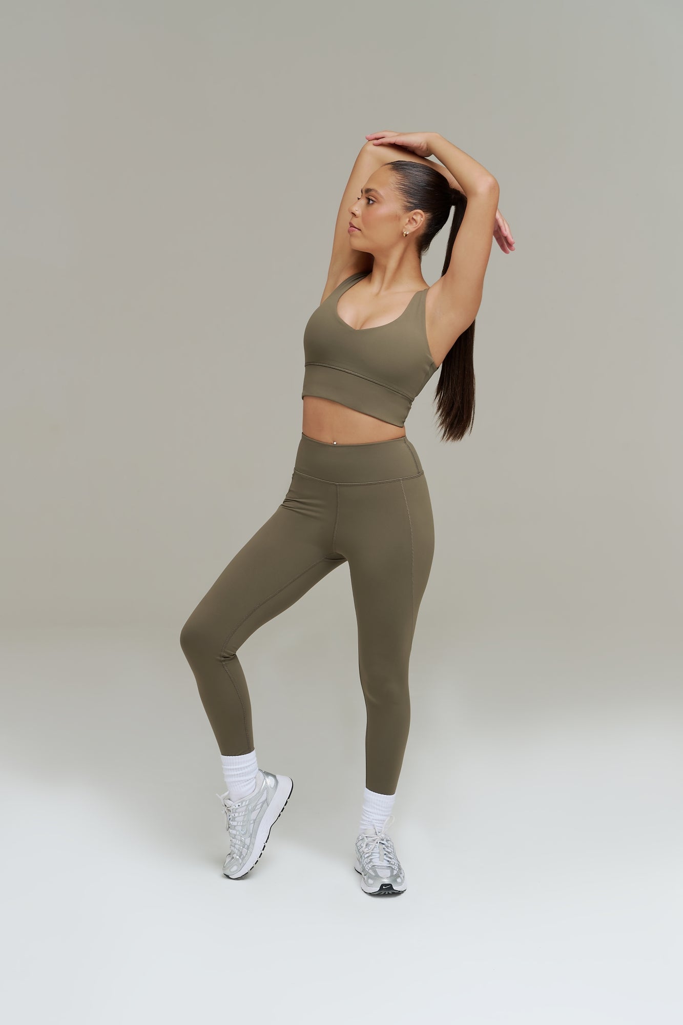 XENLITE WOMEN'S HIGH WAISTED LEGGINGS - OLIVE NIGHT