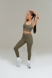 XENLITE WOMEN'S HIGH WAISTED LEGGINGS - OLIVE NIGHT