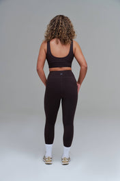 XENLITE V NECK SPORTS BRA - COFFEE BROWN