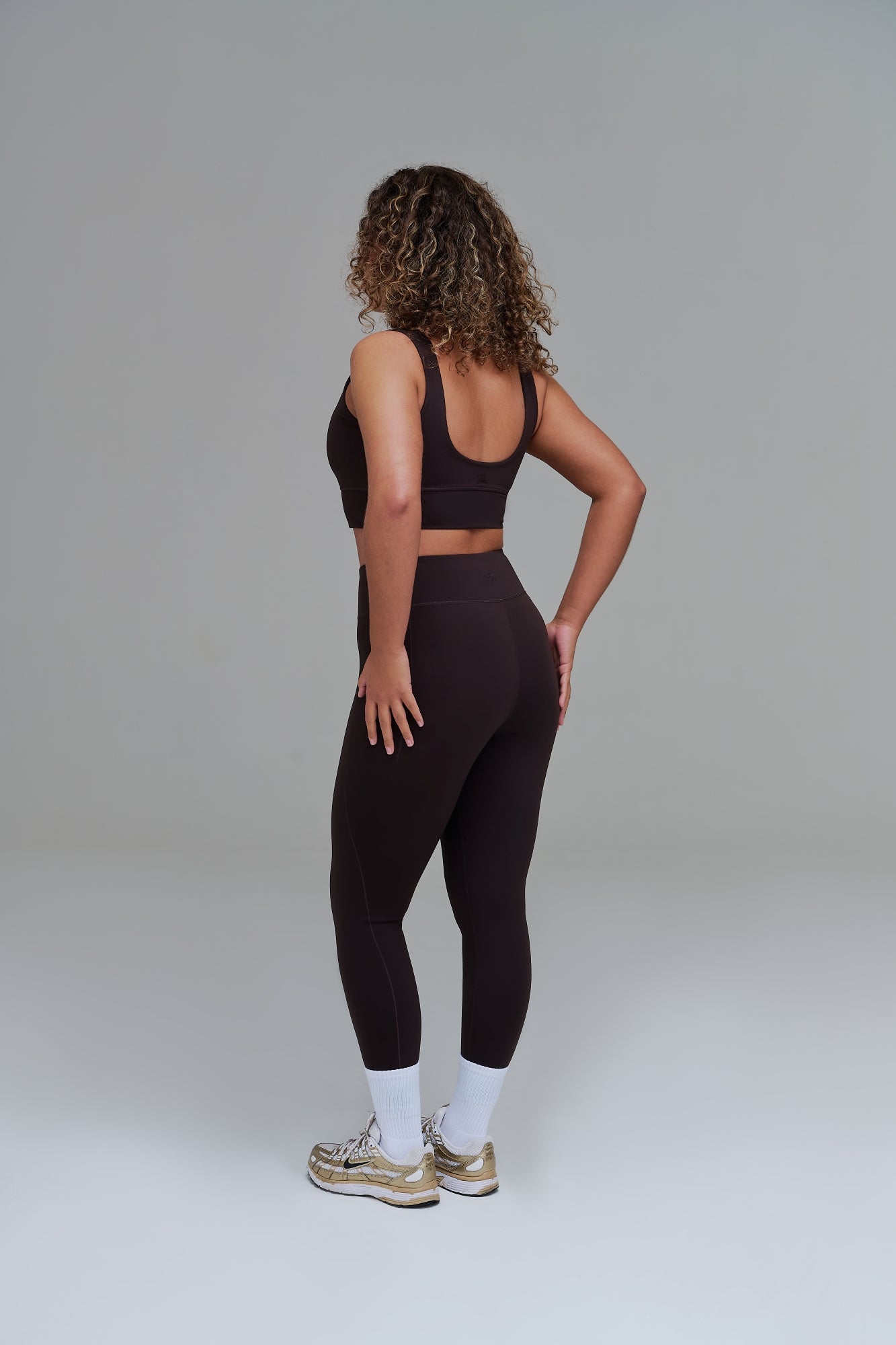 XENLITE WOMEN'S HIGH WAISTED LEGGINGS - COFFEE BROWN