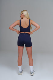 XENLITE V NECK SPORTS BRA - NAVY