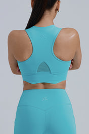 EDENVERSE MESH NECK MOULDED CUP TANK TOP - SEA JET