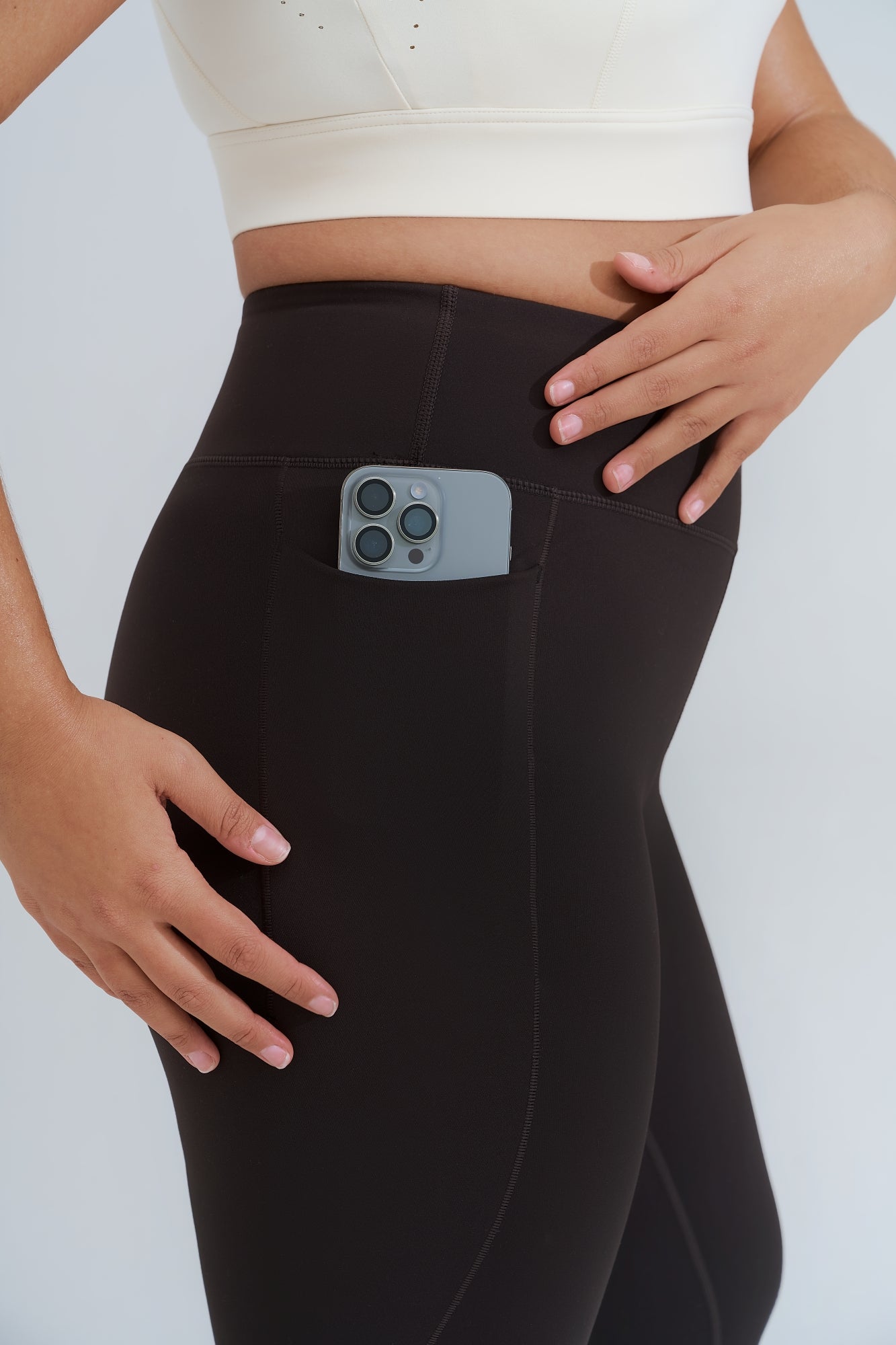 XENLITE WOMEN'S HIGH WAISTED LEGGINGS - COFFEE BROWN