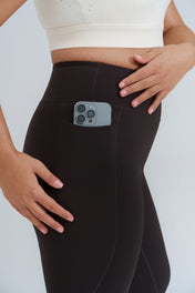 XENLITE WOMEN'S HIGH WAISTED LEGGINGS - COFFEE BROWN