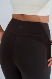 XENLITE WOMEN'S HIGH WAISTED LEGGINGS - COFFEE BROWN